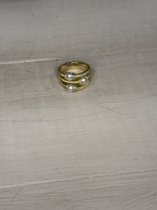 3 Row Pearl Ring