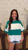 Kelly Green Striped Top