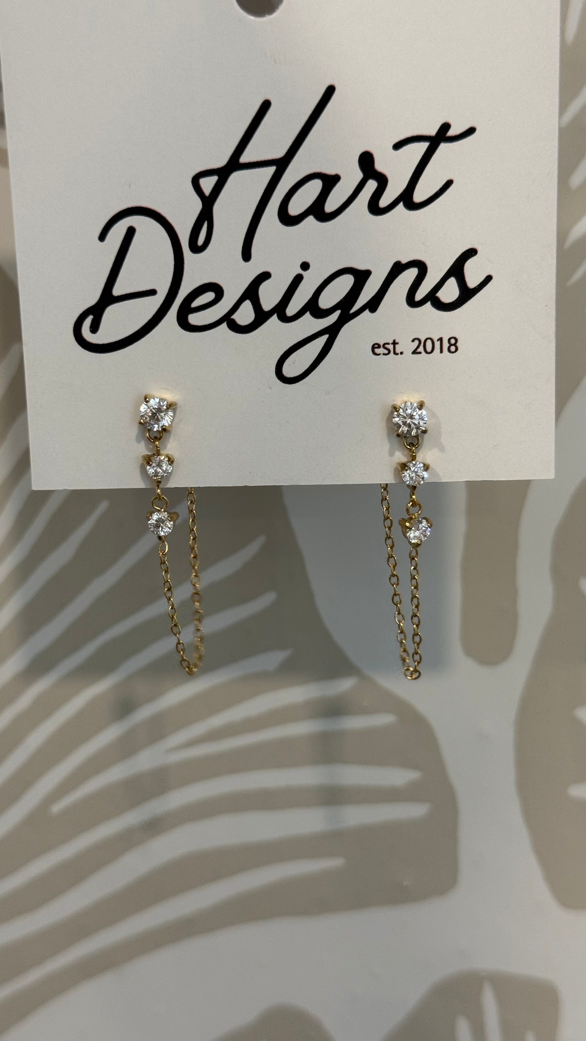 Triple Diamond Dangle Earrings