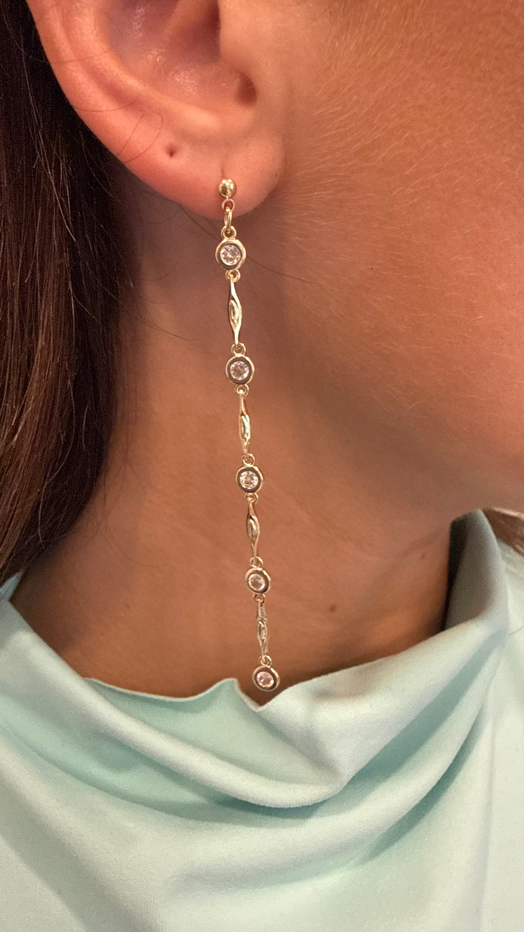 Diamond Dangle Linear Earrings