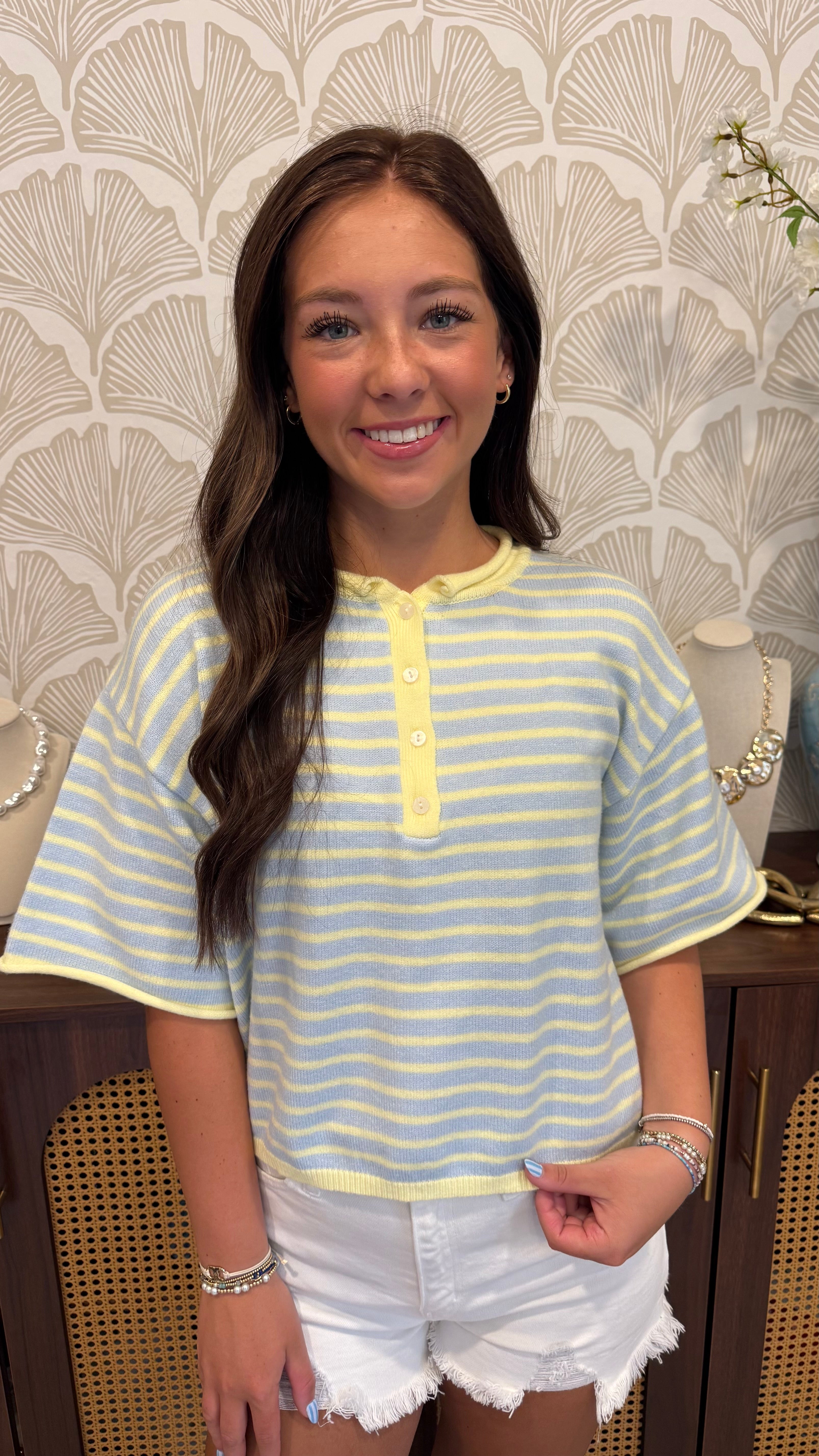 Blueberry Lemonade Henley Top