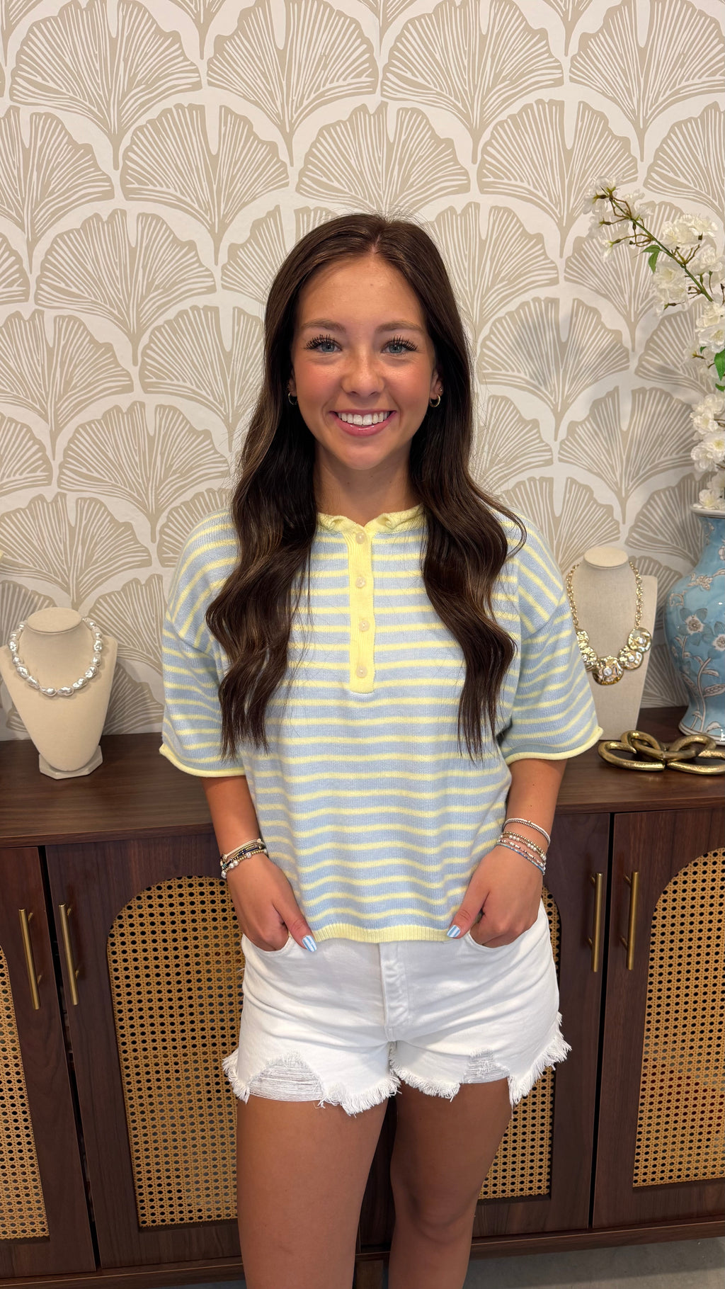 Blueberry Lemonade Henley Top