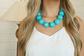 Teal Chunky Beaded Necklace