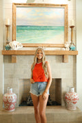 Coral Sea Eyelet Top