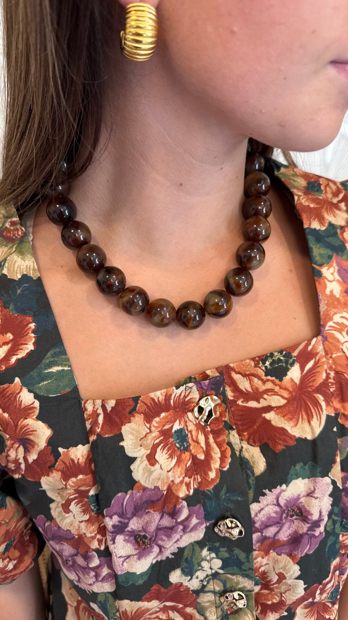 Chocolate Darling Beaded Necklace