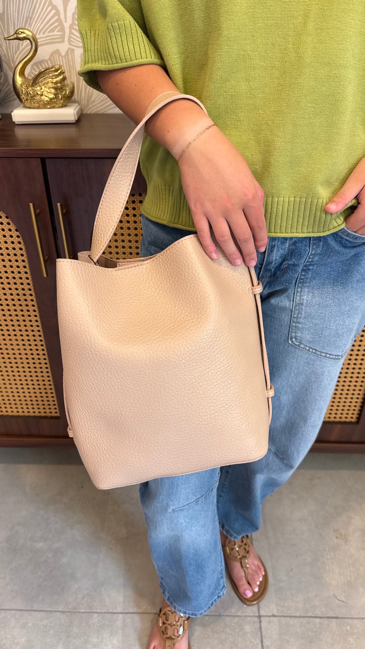 Tan Bucket Bag