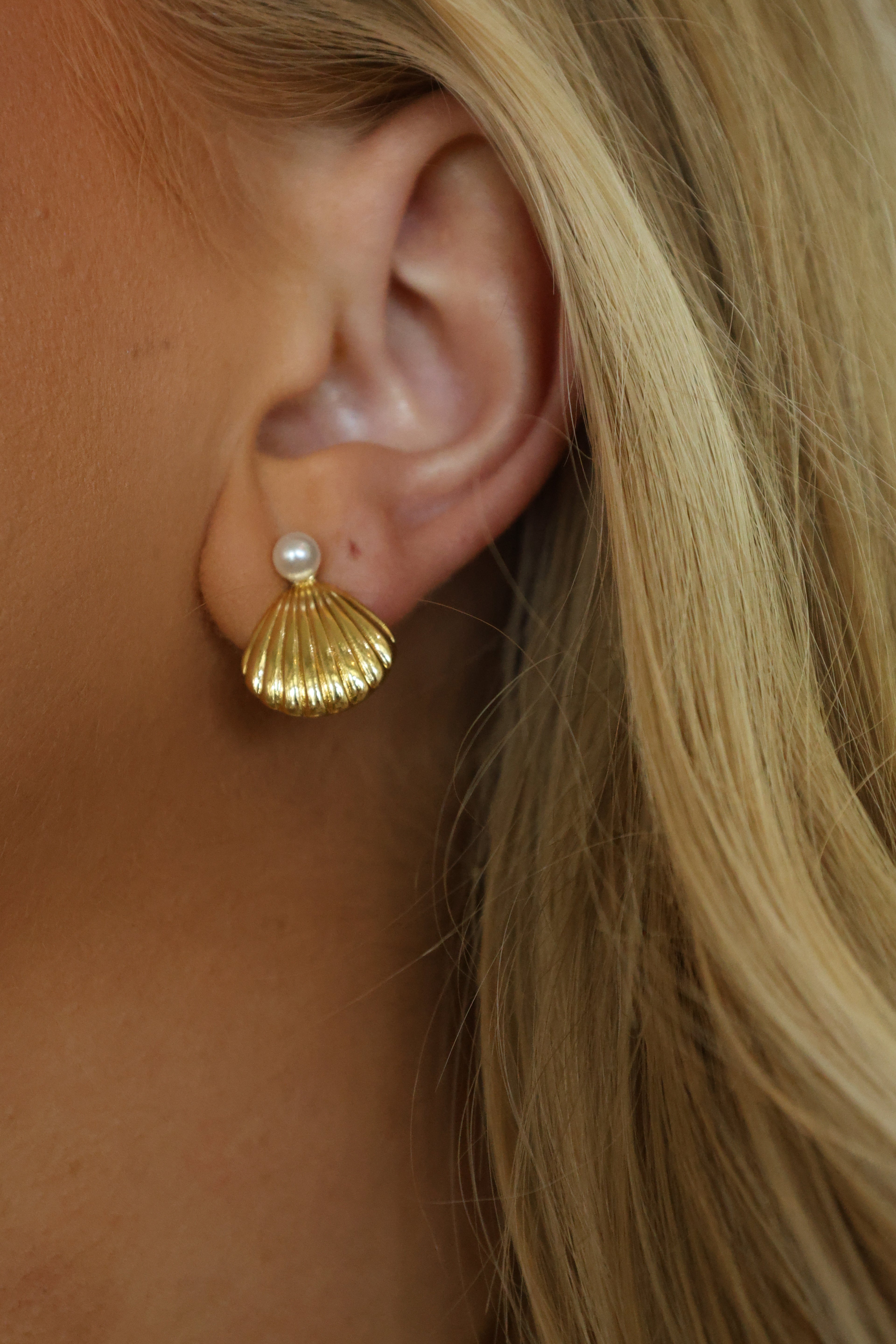Pearl Shell Stud Earrings