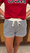 Navy And White Stripe Shorts