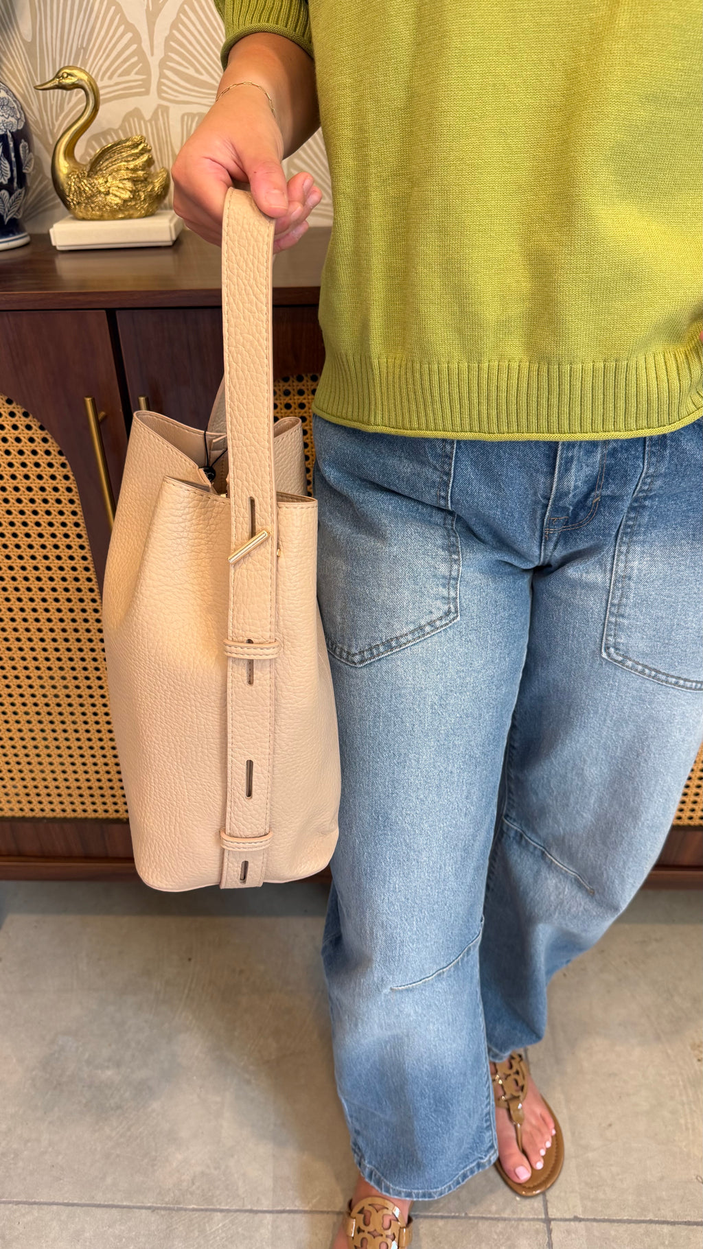 Tan Bucket Bag
