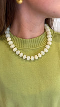 Cream and Gold Classic Beaded Necklace