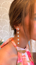 Flat Pearl Dangle Earrings