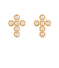 Pearl Cross Earrings