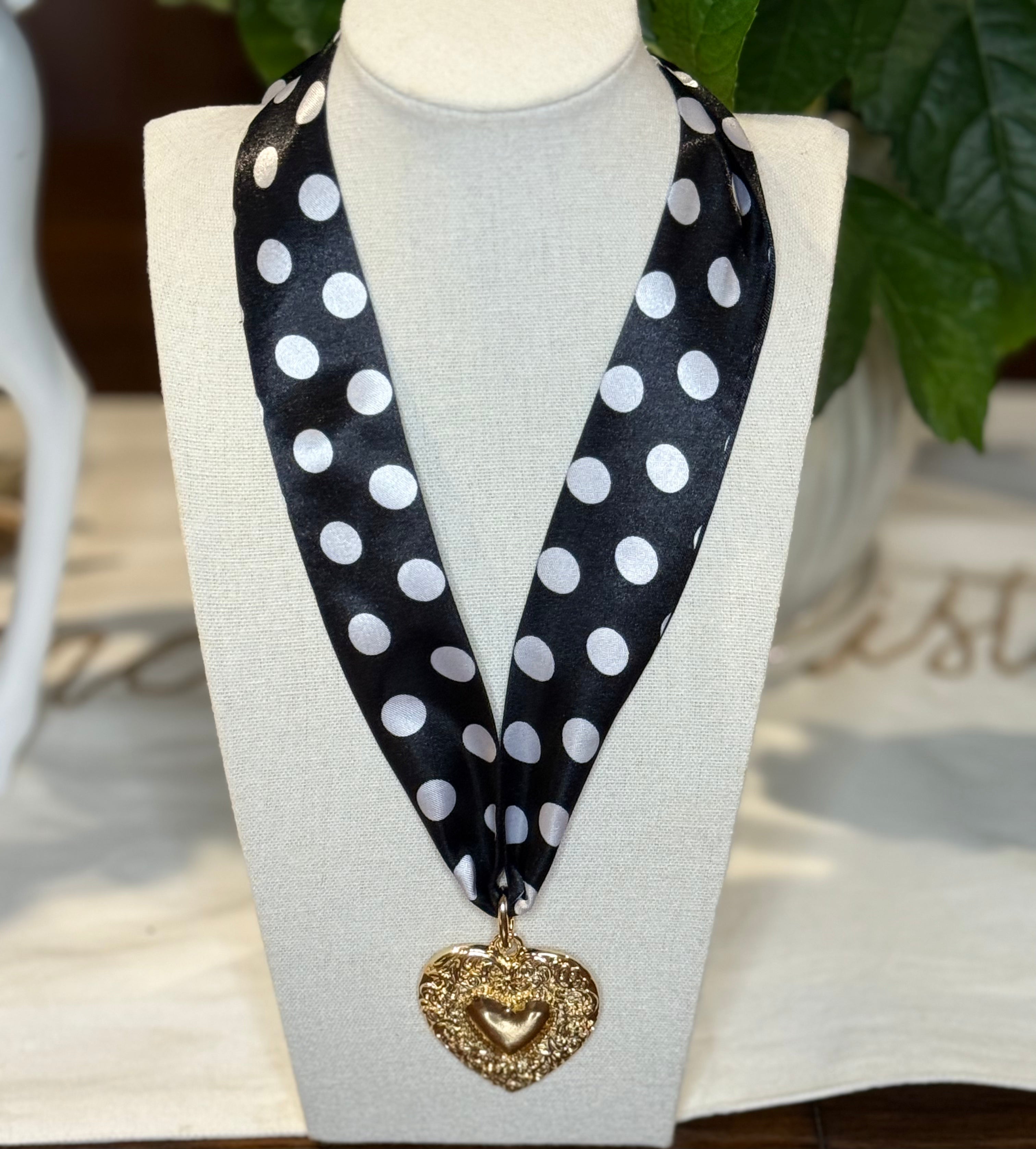 Polka Dot Dreams Scarf Necklace