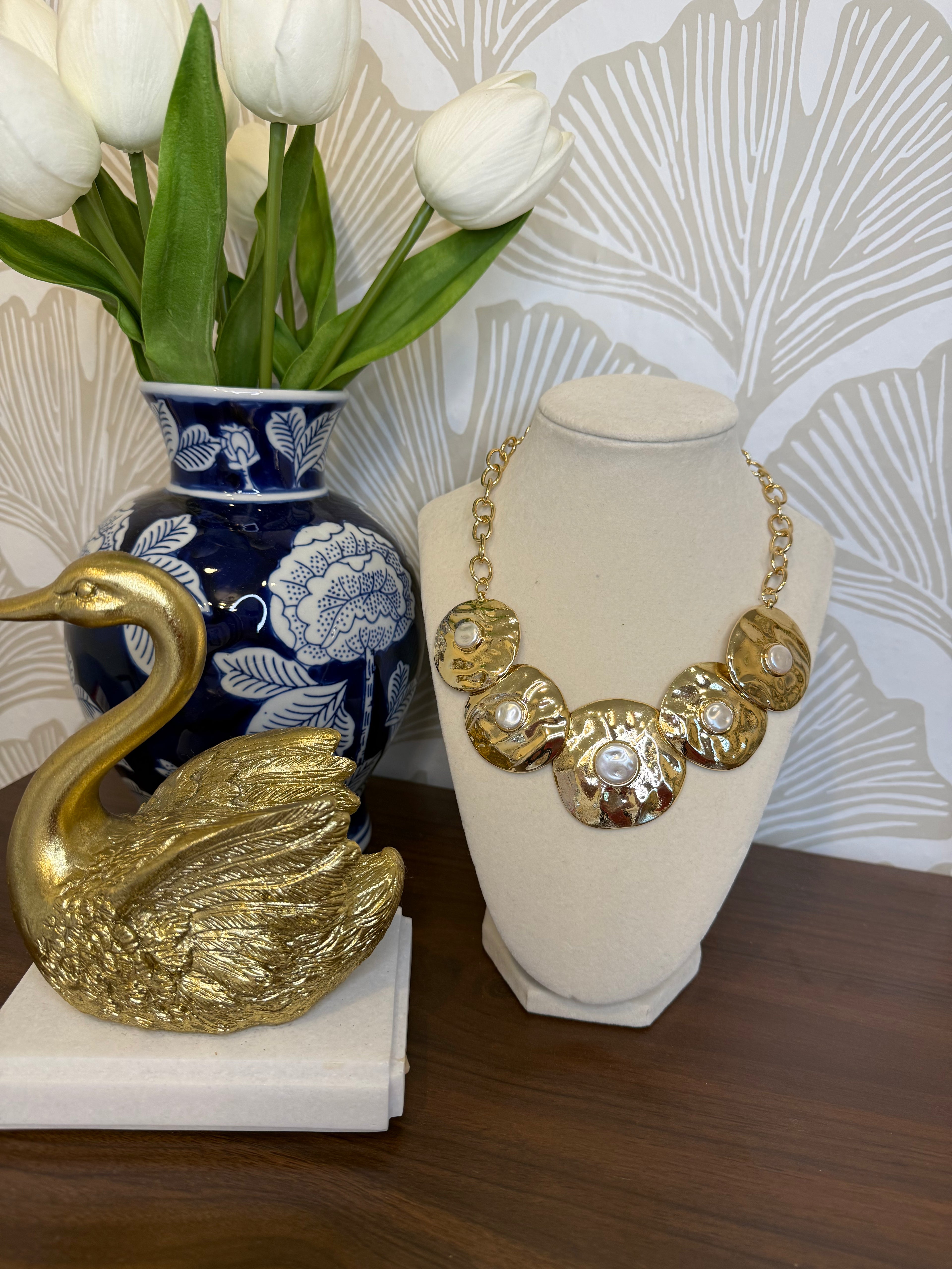 Sunburst Pearl Necklace