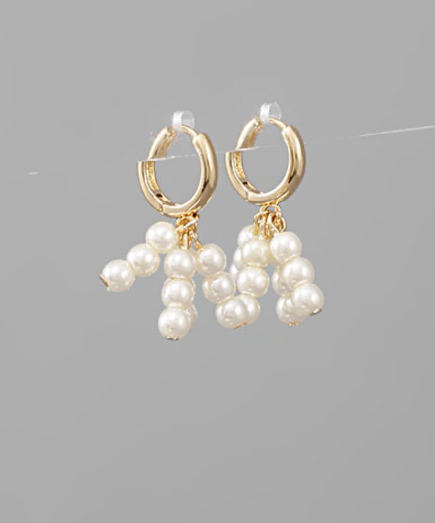 Pearl Drop Huggie Hoops