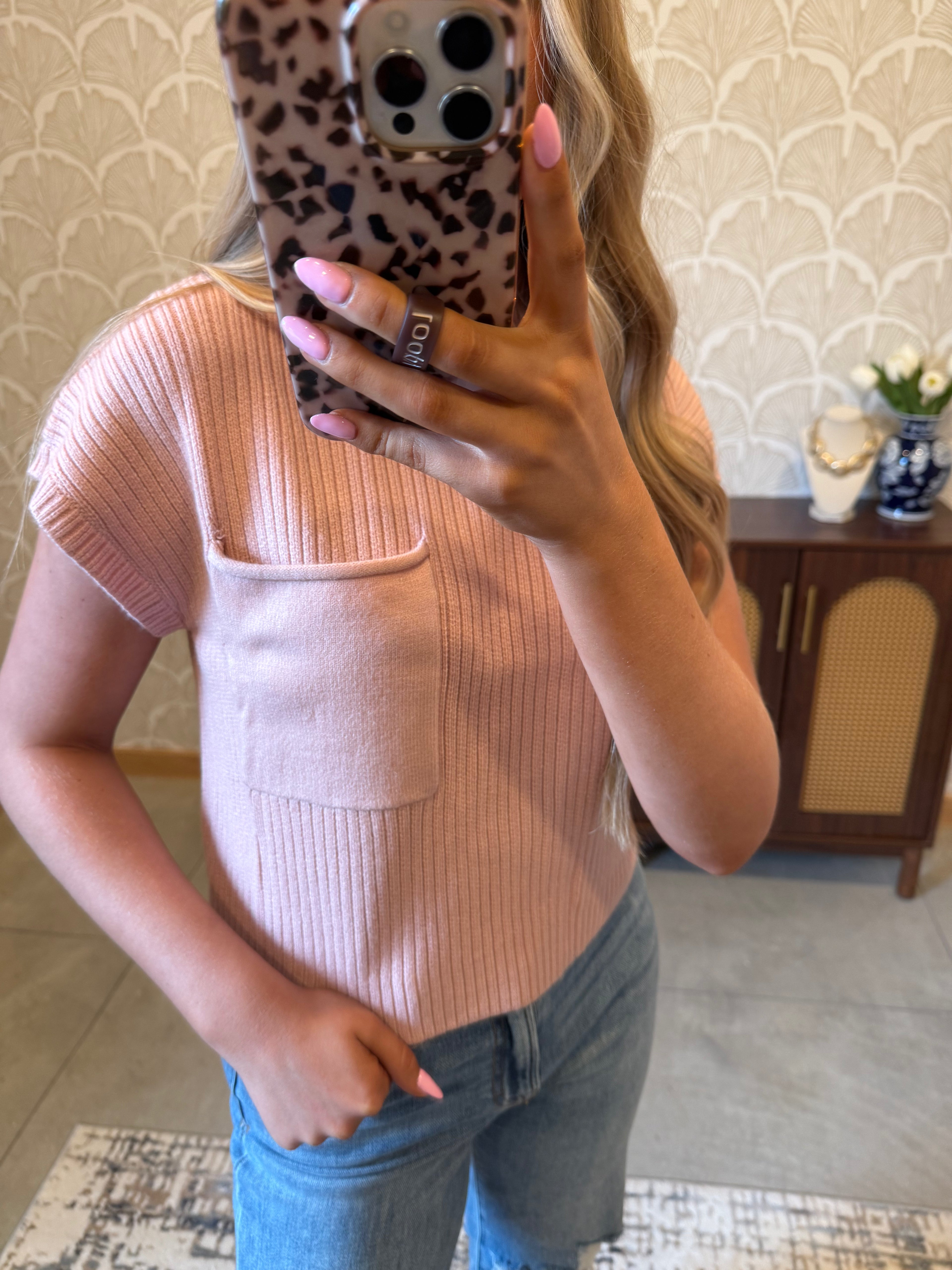 Front Pocket Sweater Top