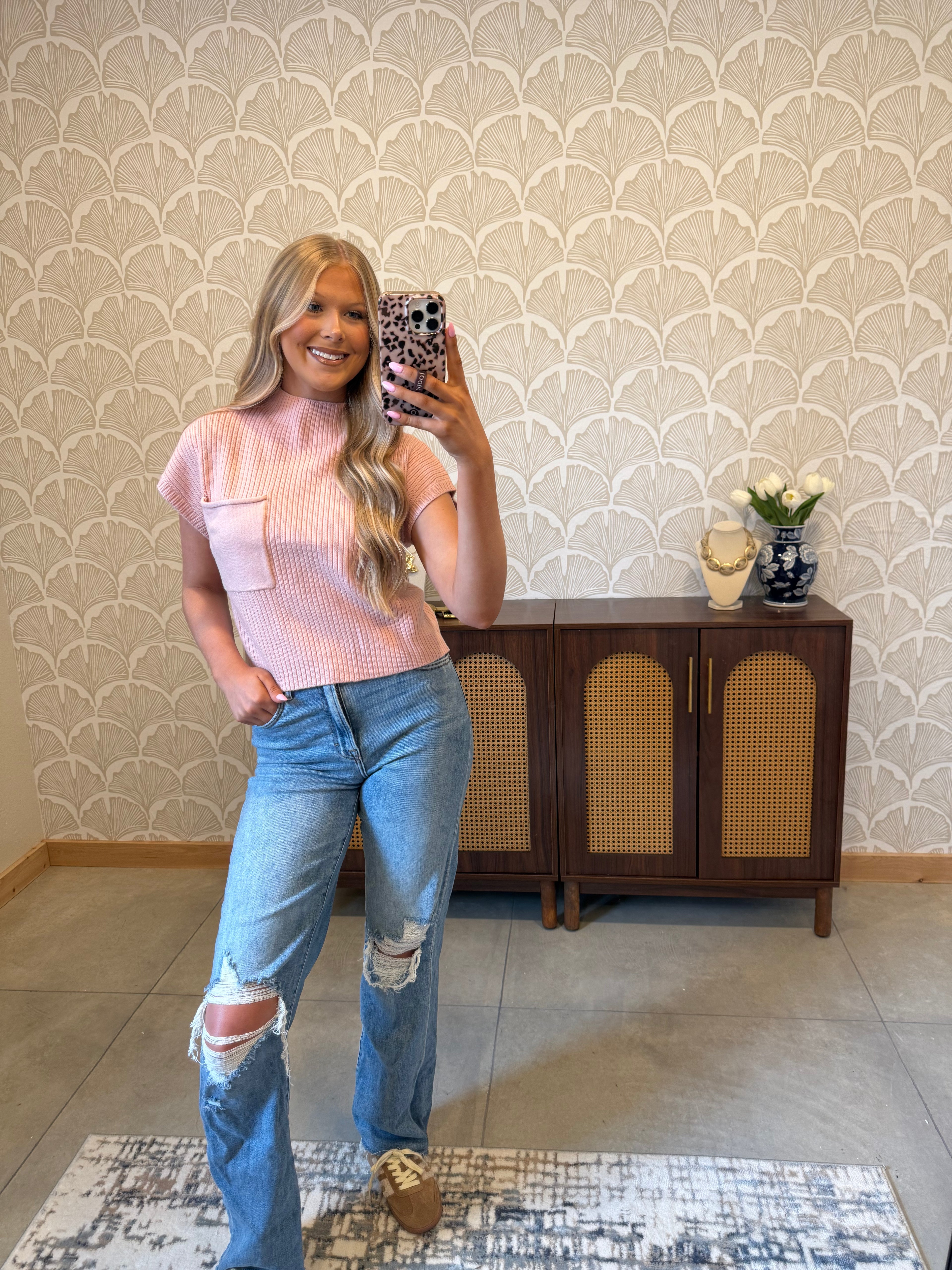 Front Pocket Sweater Top