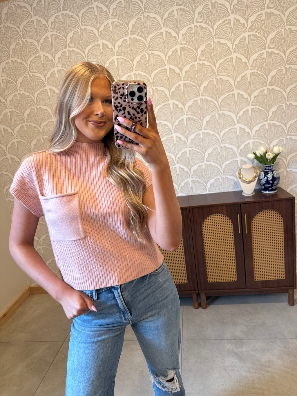 Front Pocket Sweater Top