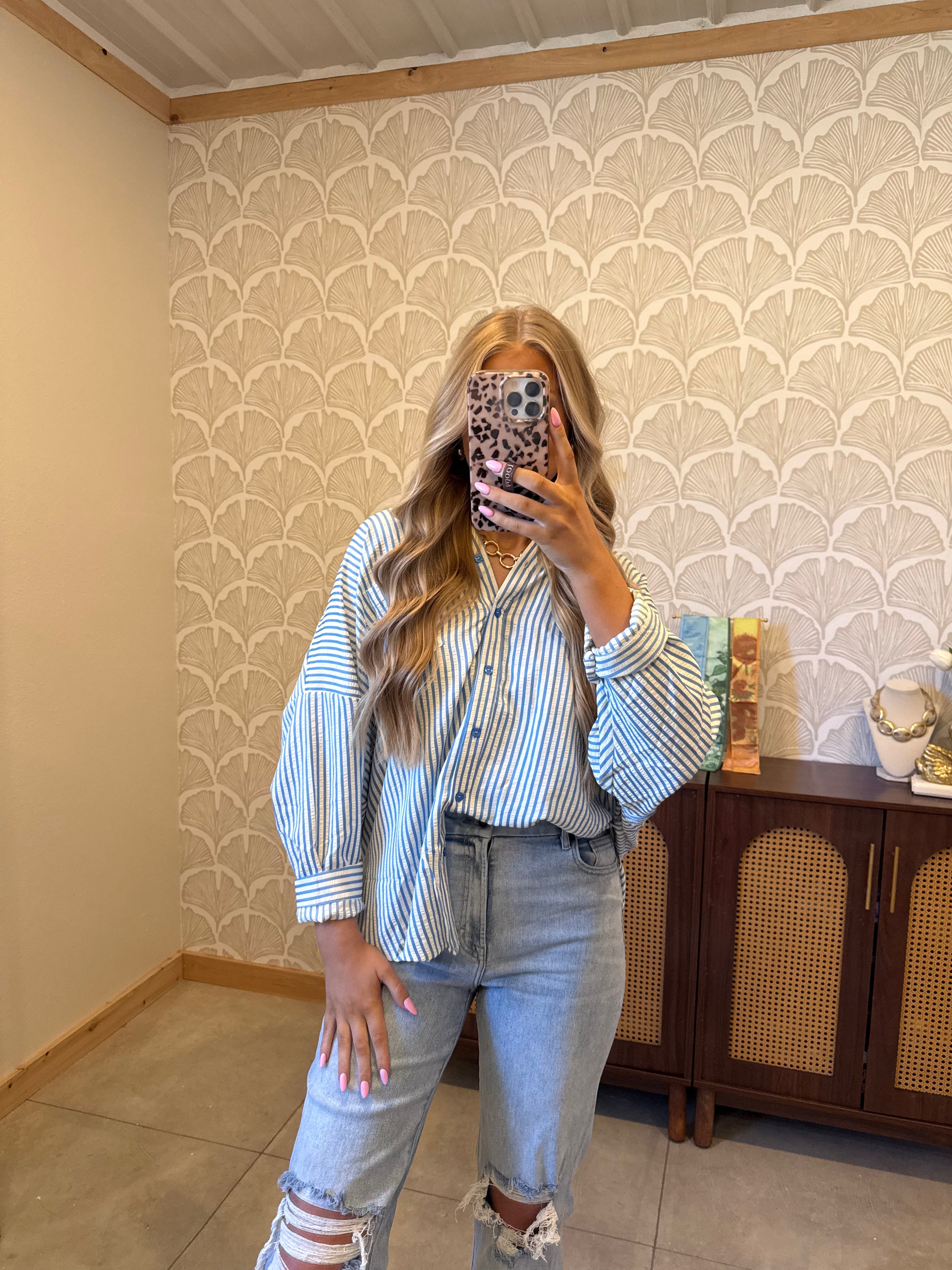 The Blues Striped Button Down