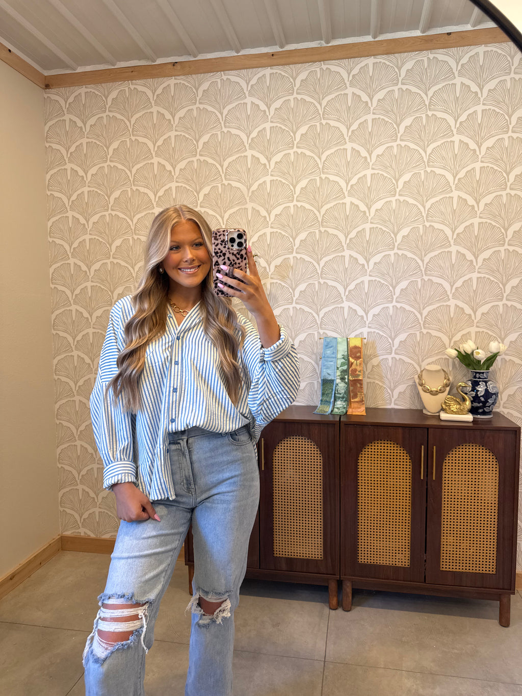 The Blues Striped Button Down