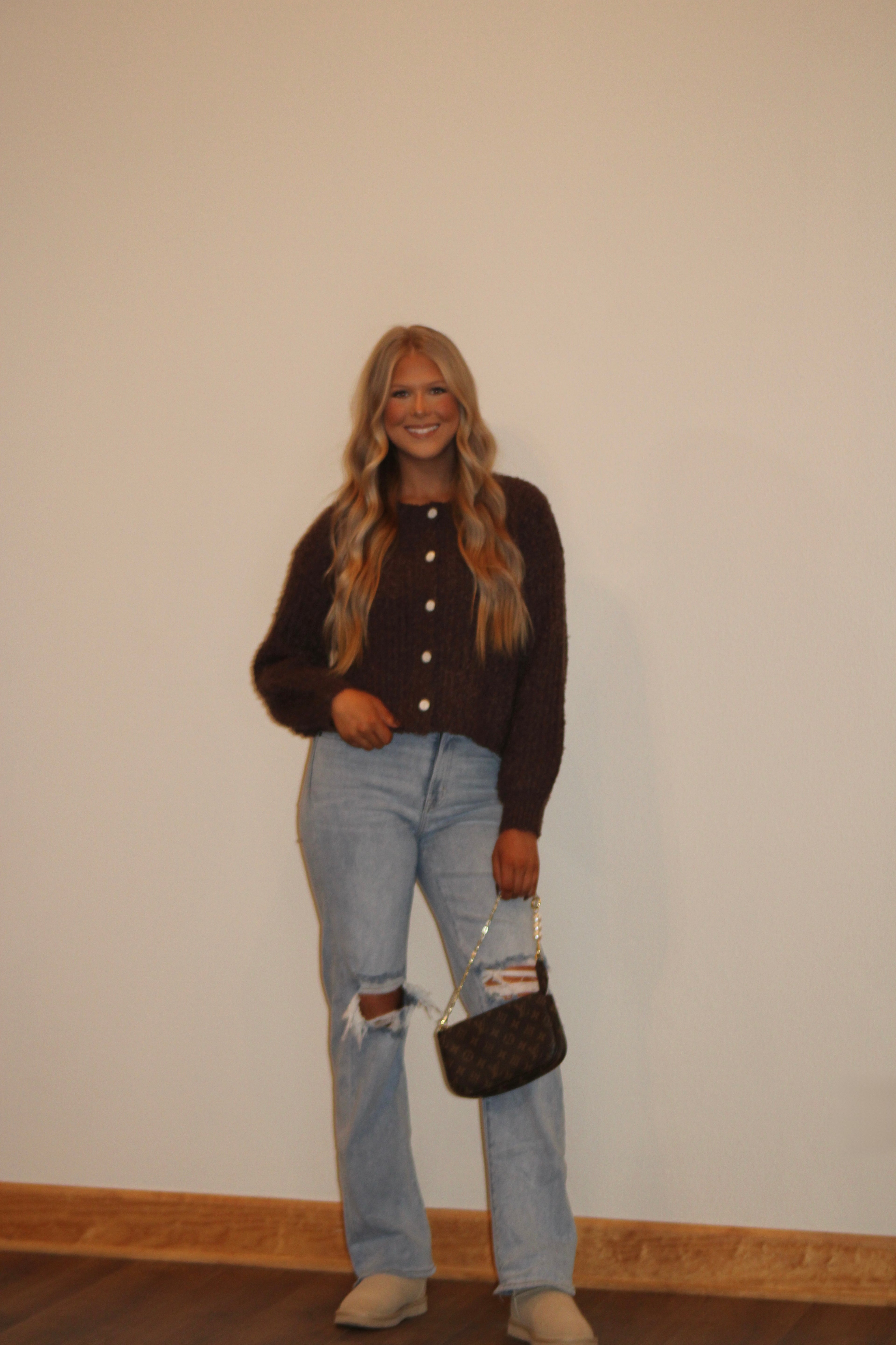 Chestnut Fuzzy Cardigan