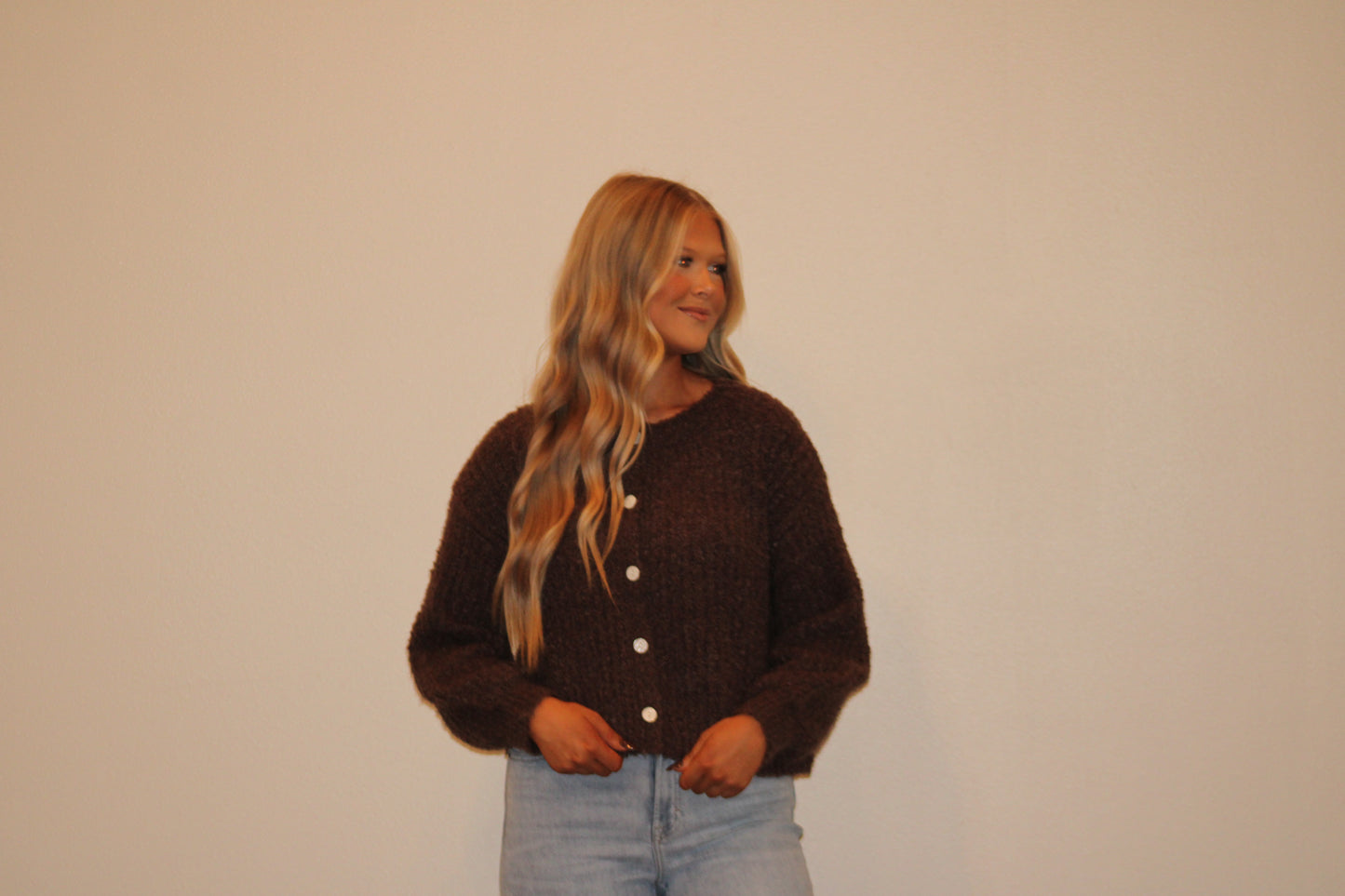 Chestnut Fuzzy Cardigan
