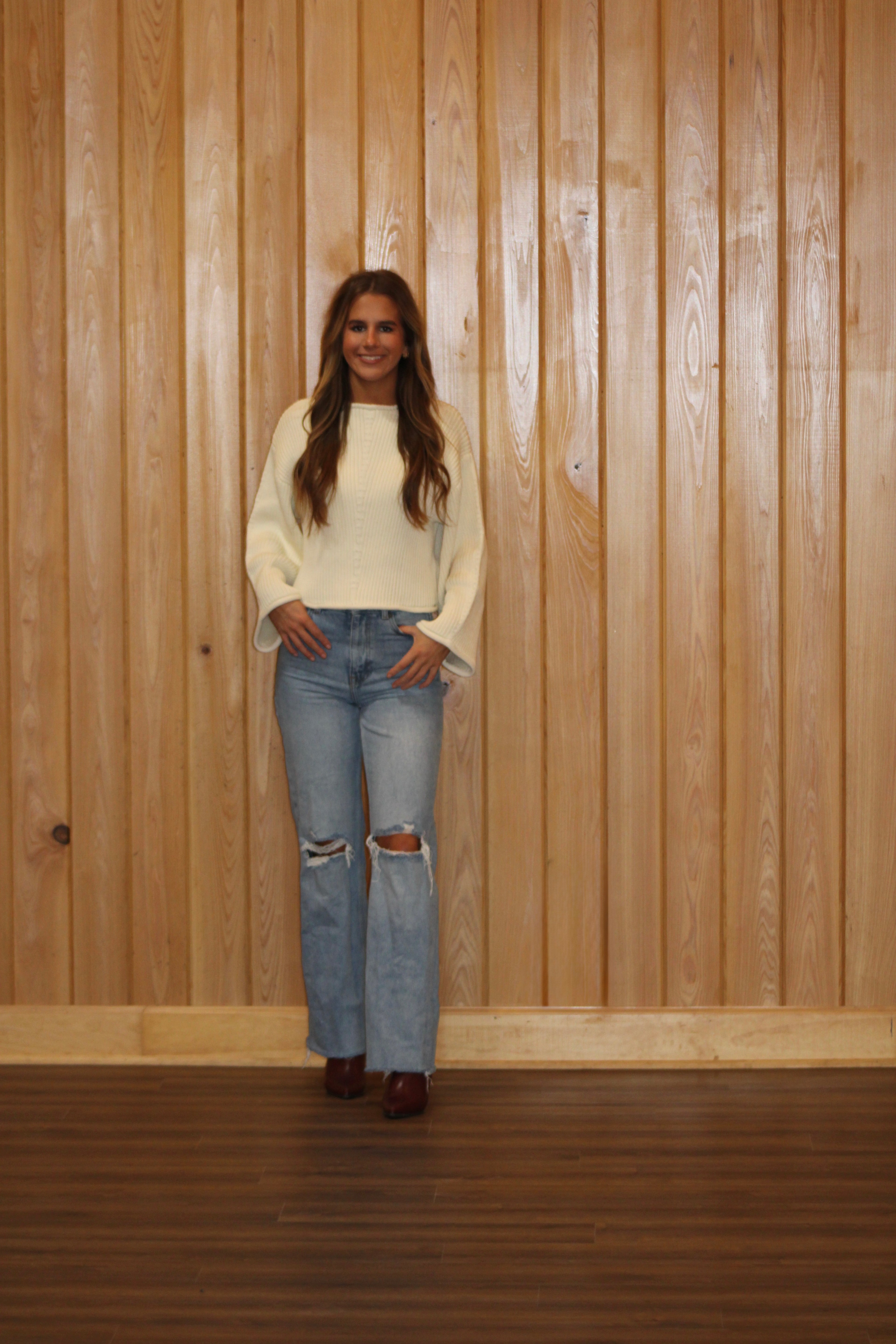 Cream Patterned Sweater