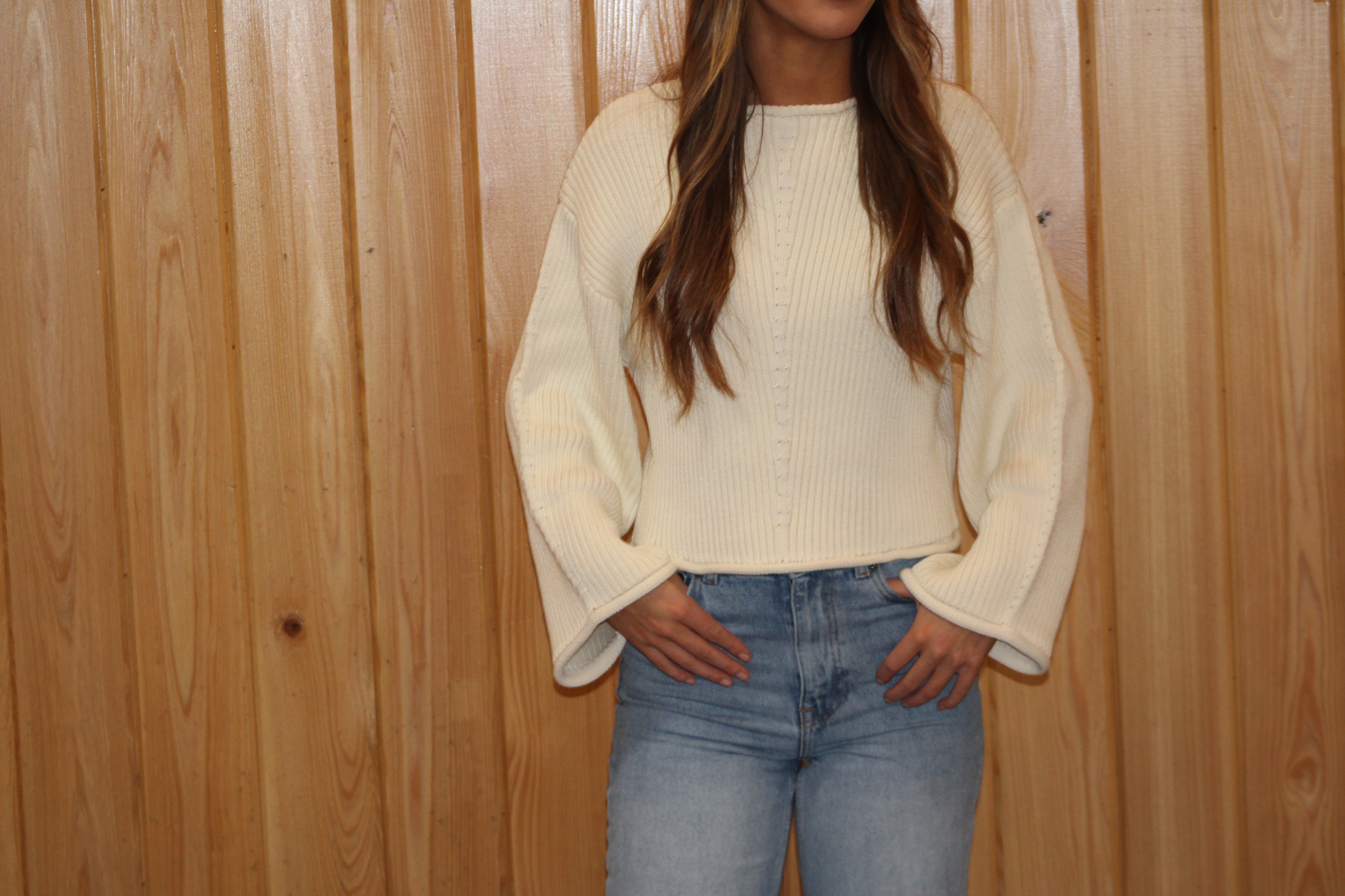 Cream Patterned Sweater