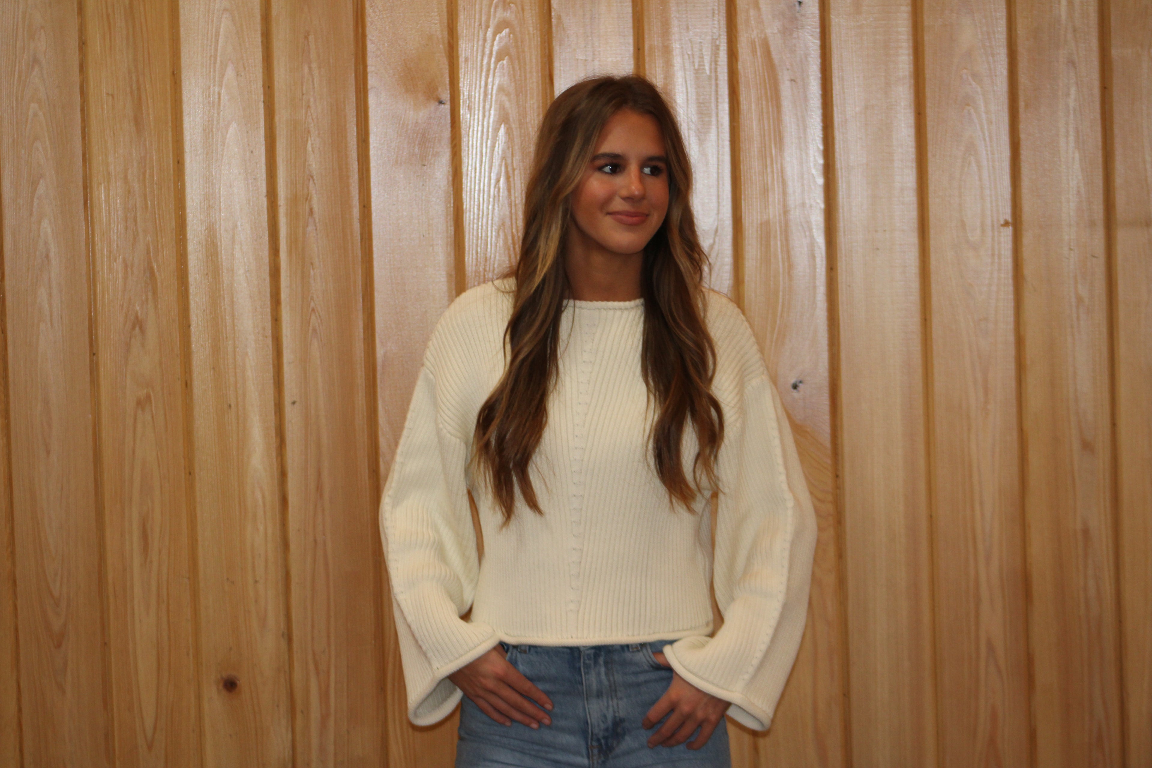 Cream Patterned Sweater