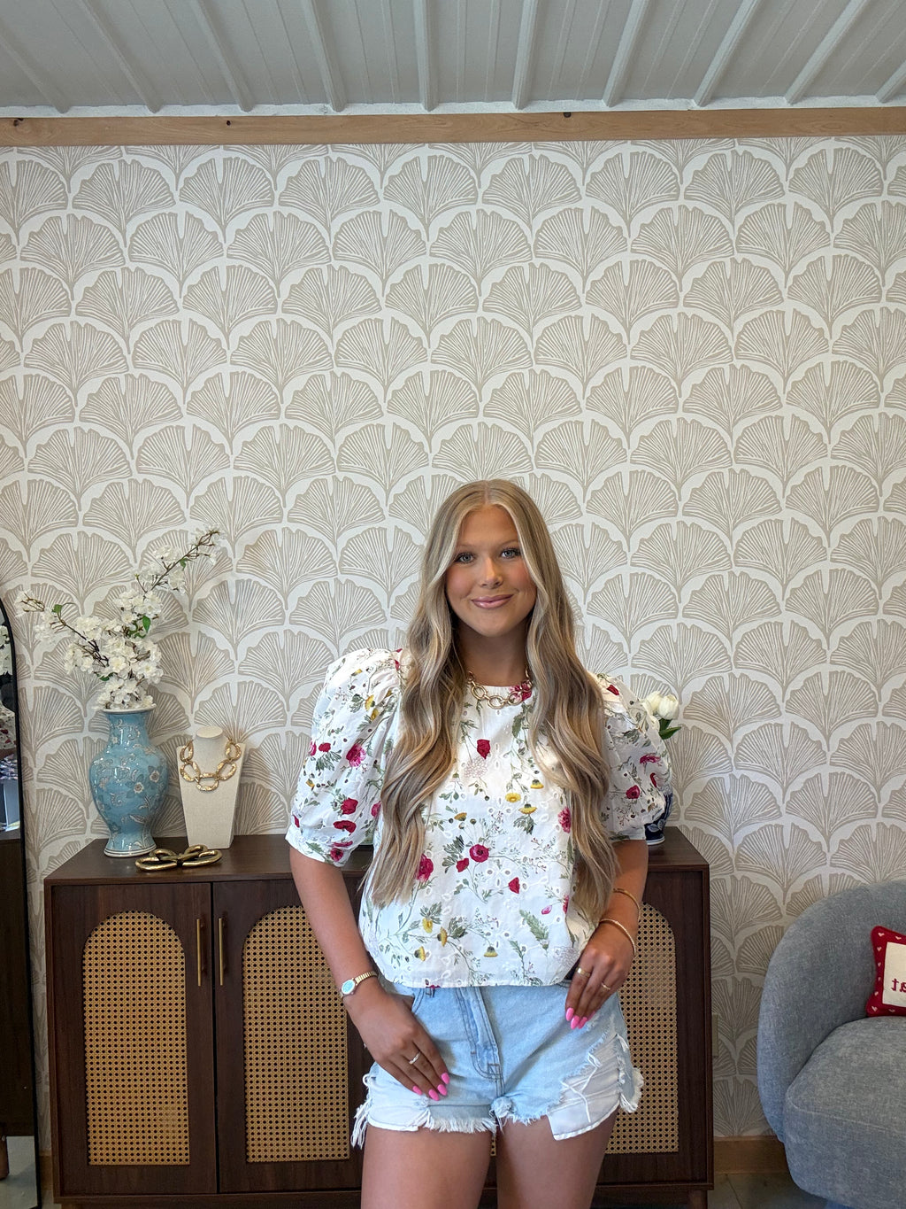 Floral Dreams Eyelet Top