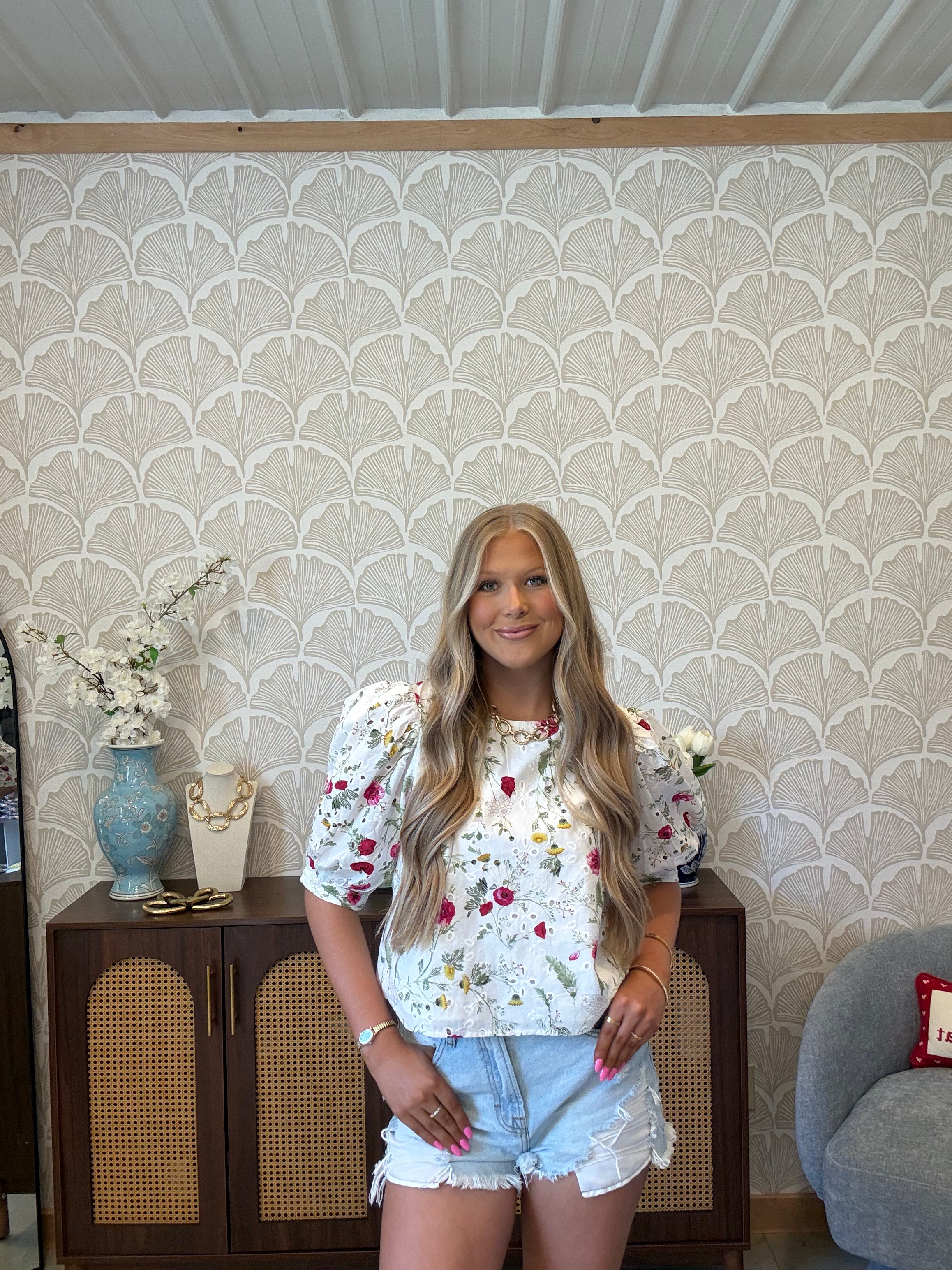 Floral Dreams Eyelet Top