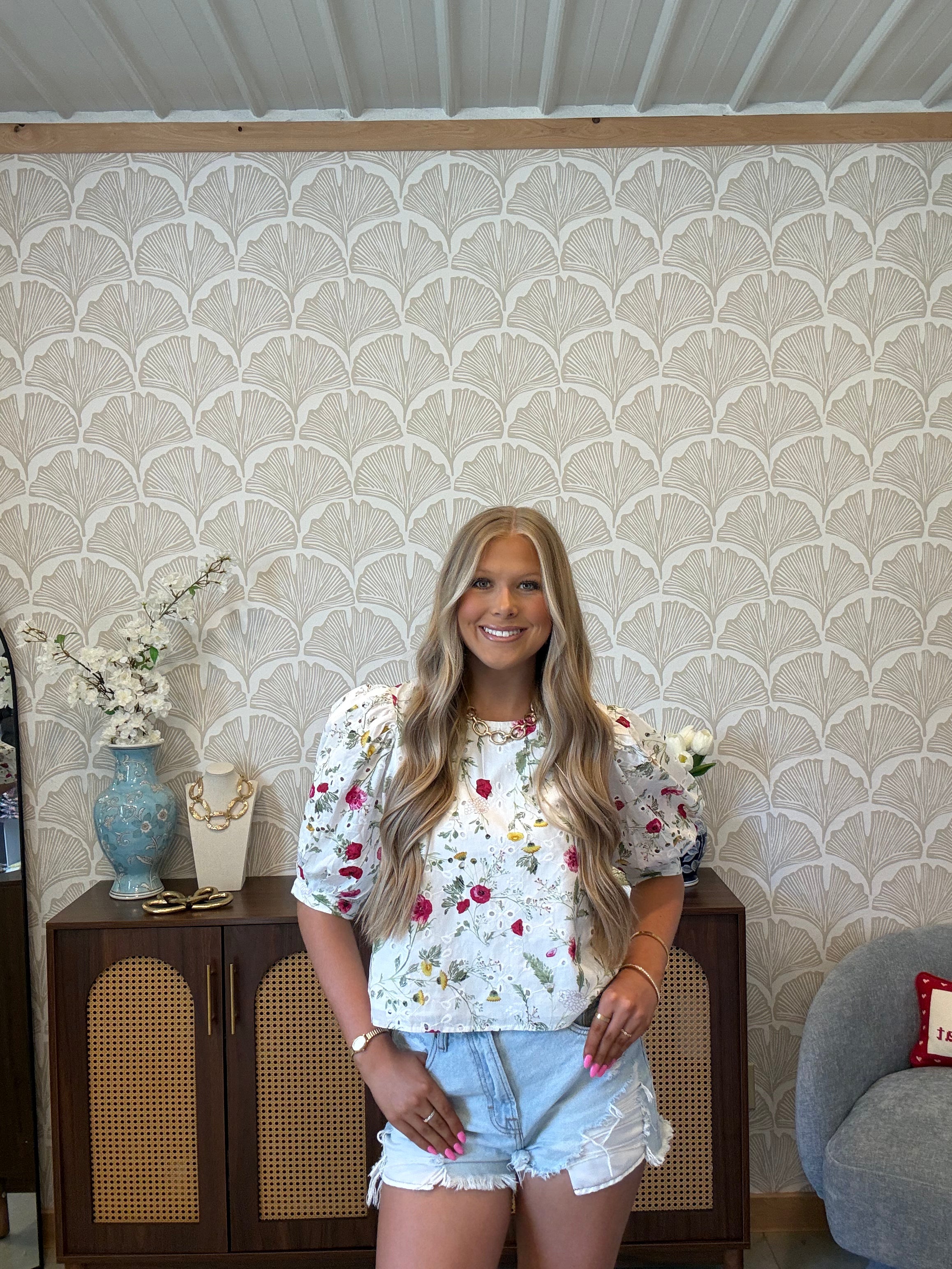 Floral Dreams Eyelet Top