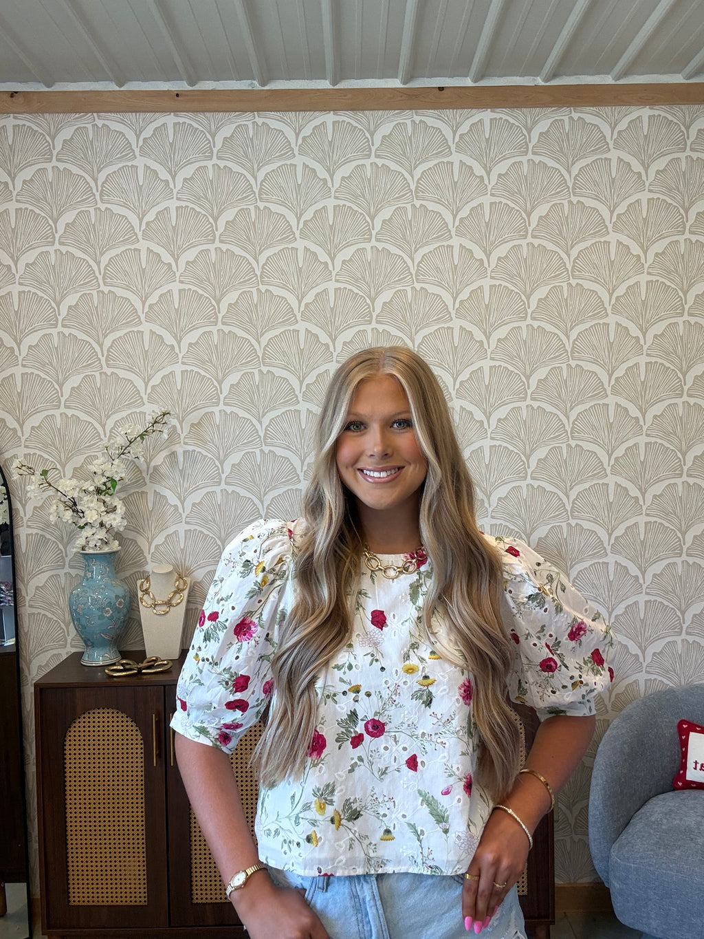 Floral Dreams Eyelet Top