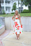 Red/Natural Maxi Dress