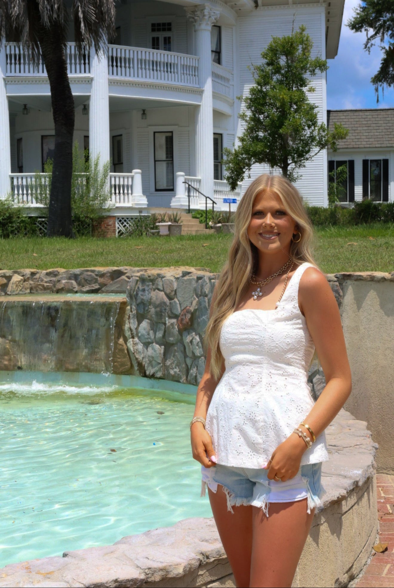 Ivory Eyelet Tank Top