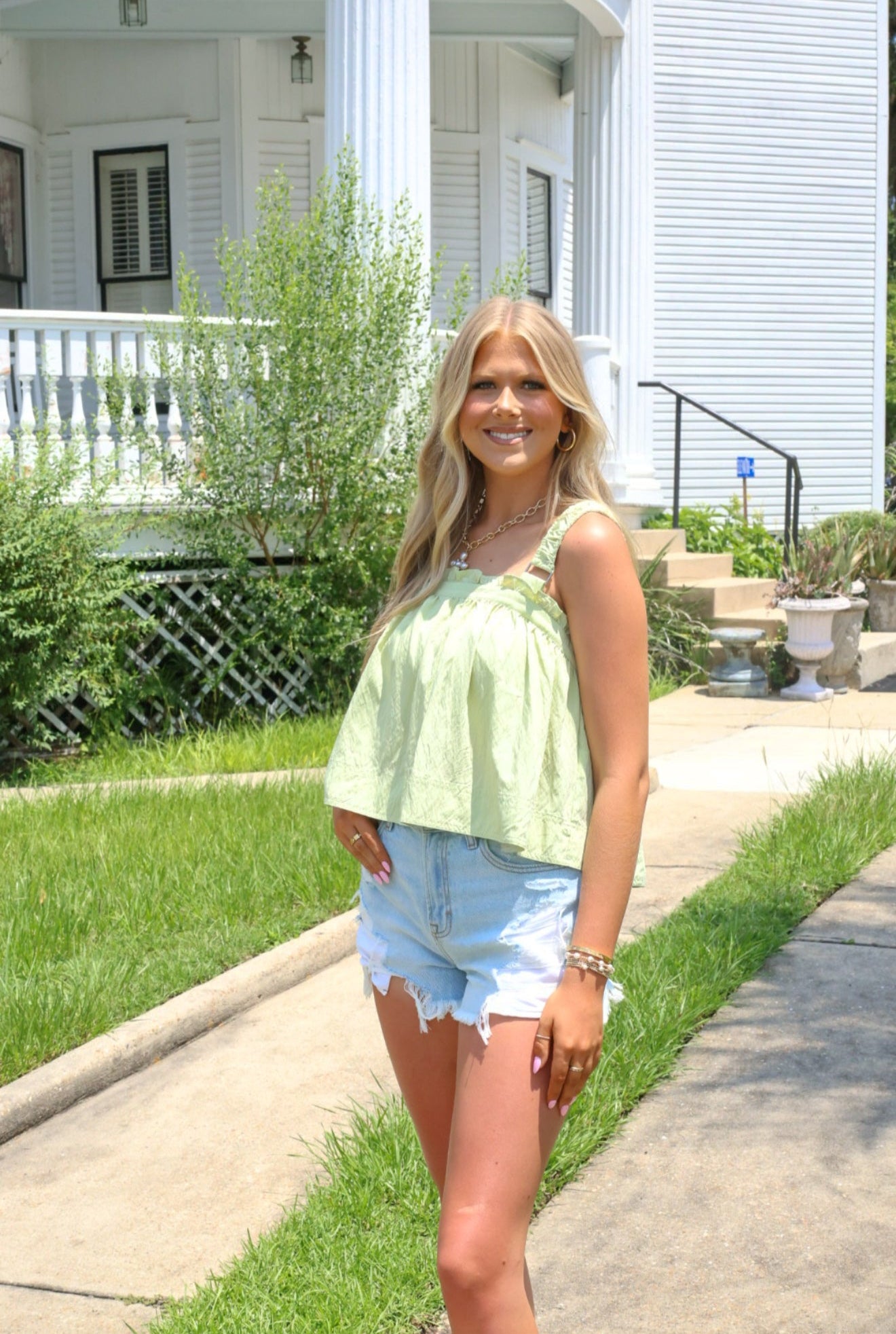 Lime Ruffle Top