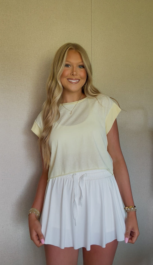 Cutout Back Tee/Yellow
