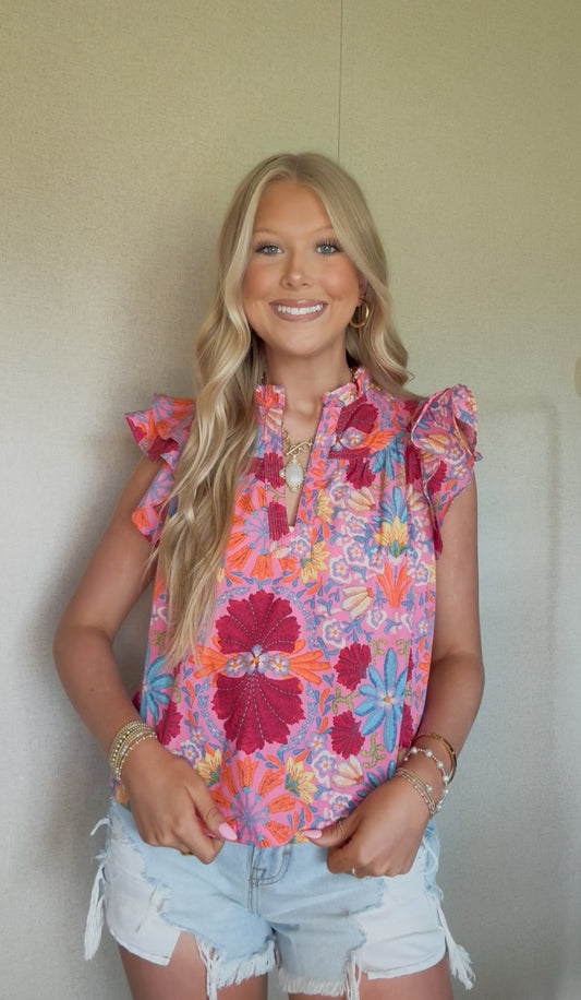 Pink Floral Top