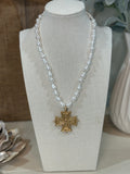 Cross with Pearl Chain Necklace