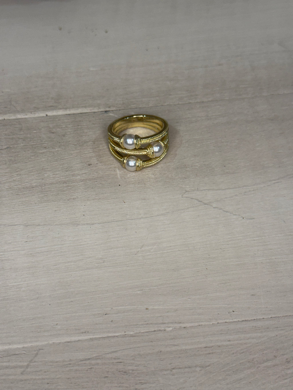 3 Row Pearl Ring