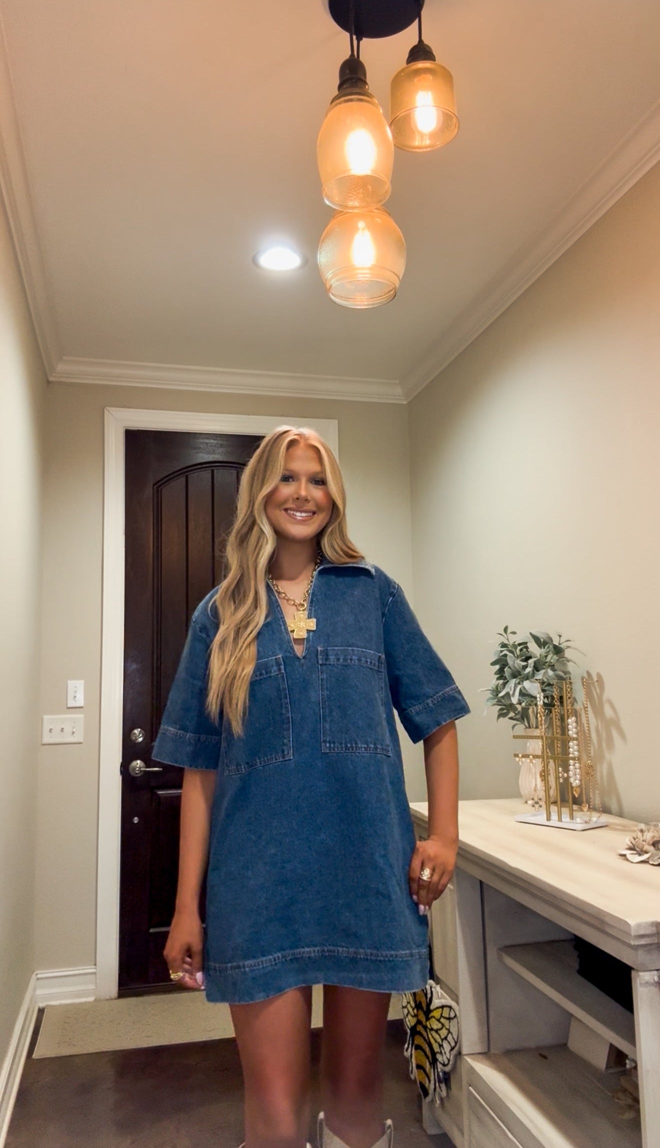 Denim Front Pocket Dress