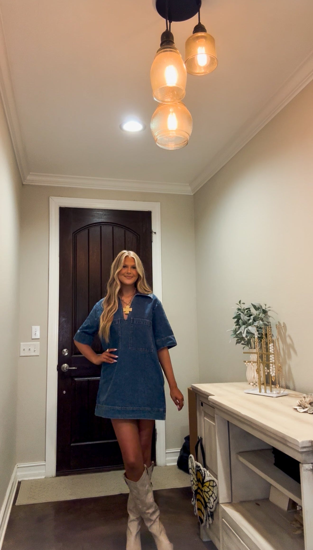 Denim Front Pocket Dress