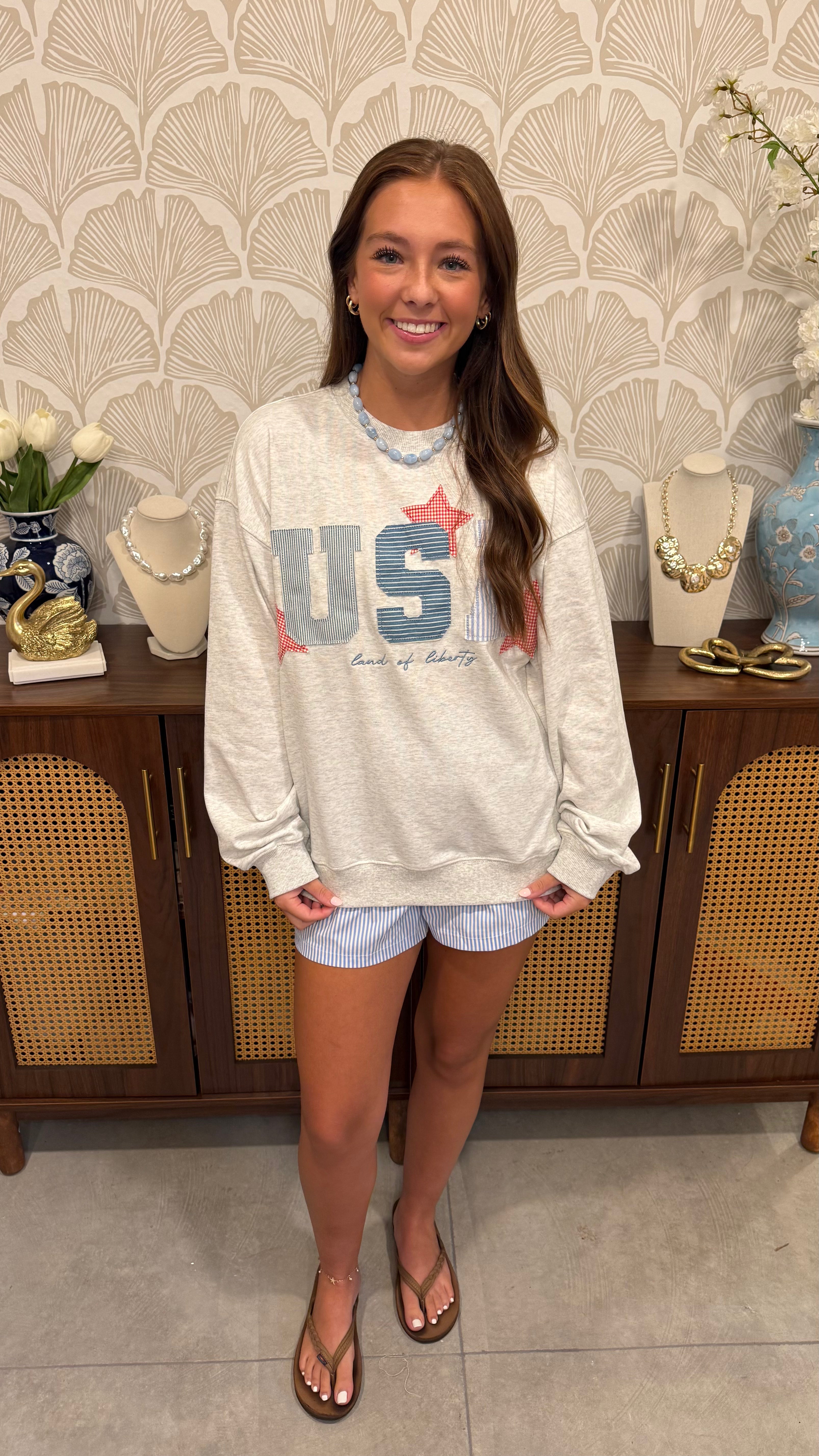 Breeze Blue Striped Shorts