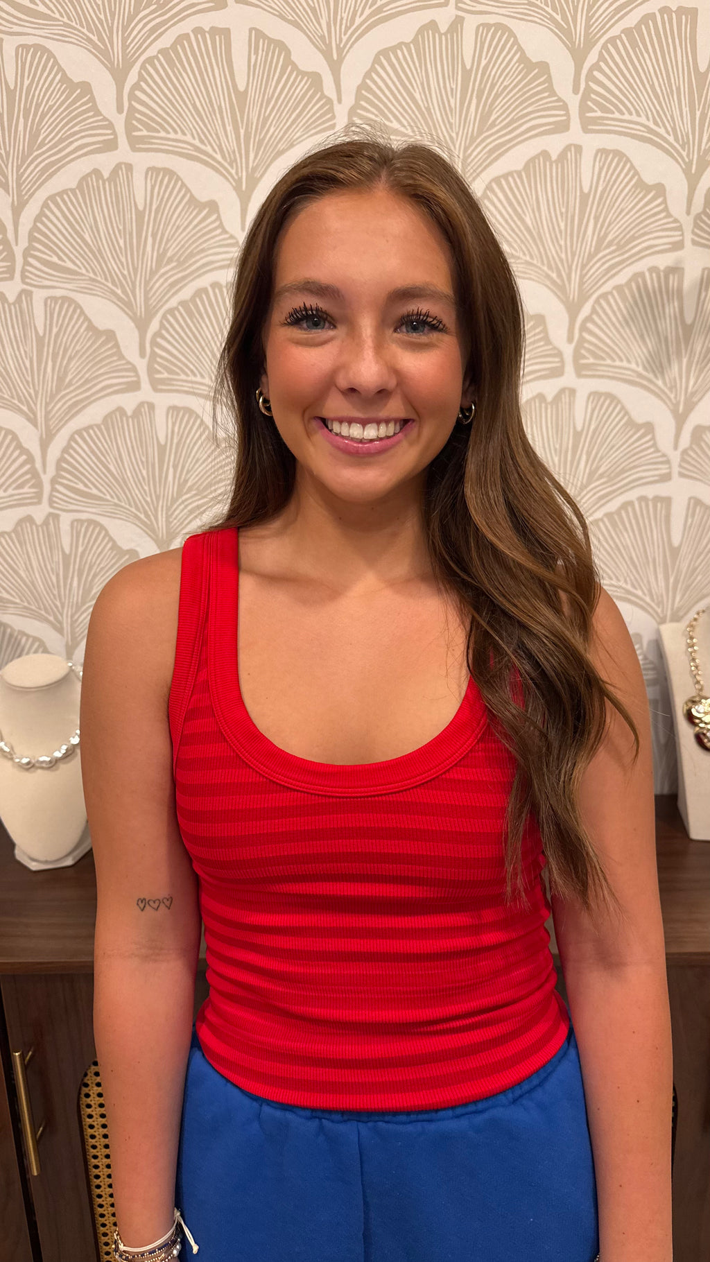Firecracker Red Stripe Tank