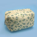 Green/Blue Floral/Light Yellow Cosmetic Pouch