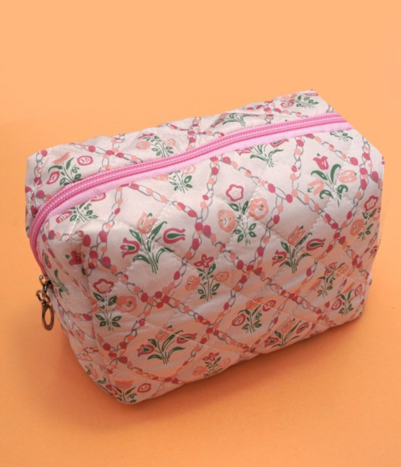 Pink Floral Cosmetic Pouch