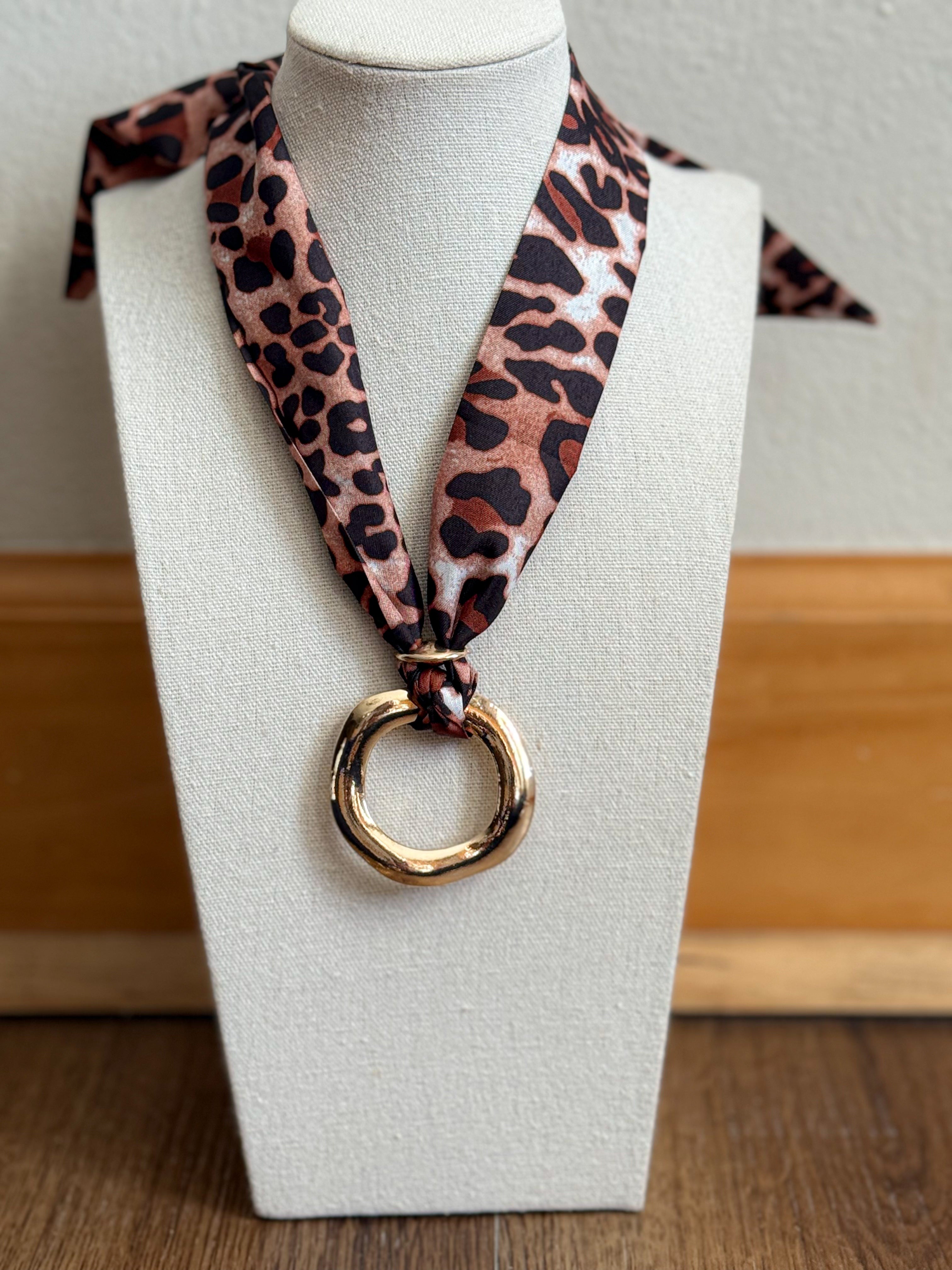 Cheetah Girl Scarf Necklace