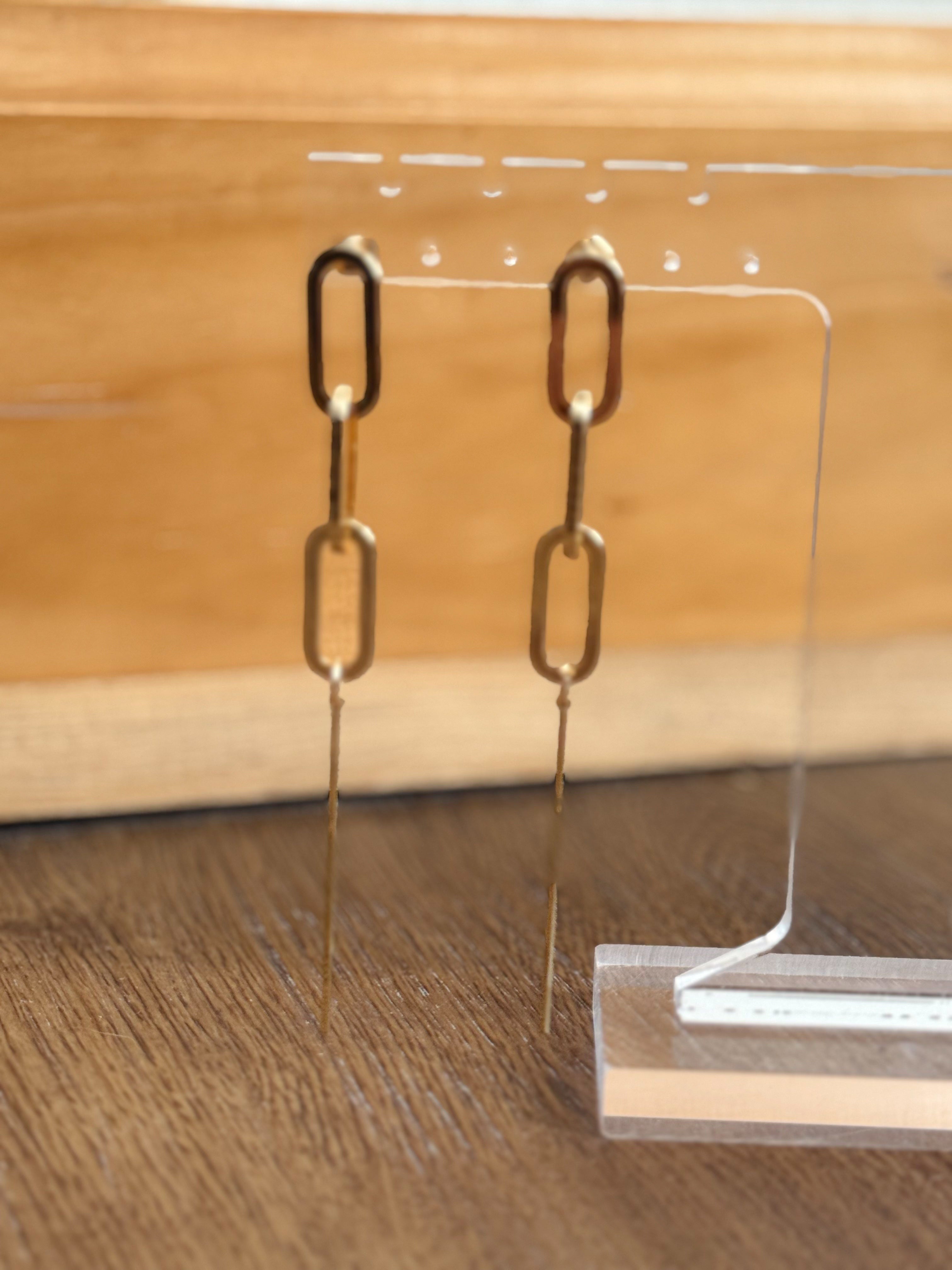 Oval and Bar Earrings