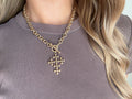 Gold Crossed Necklace