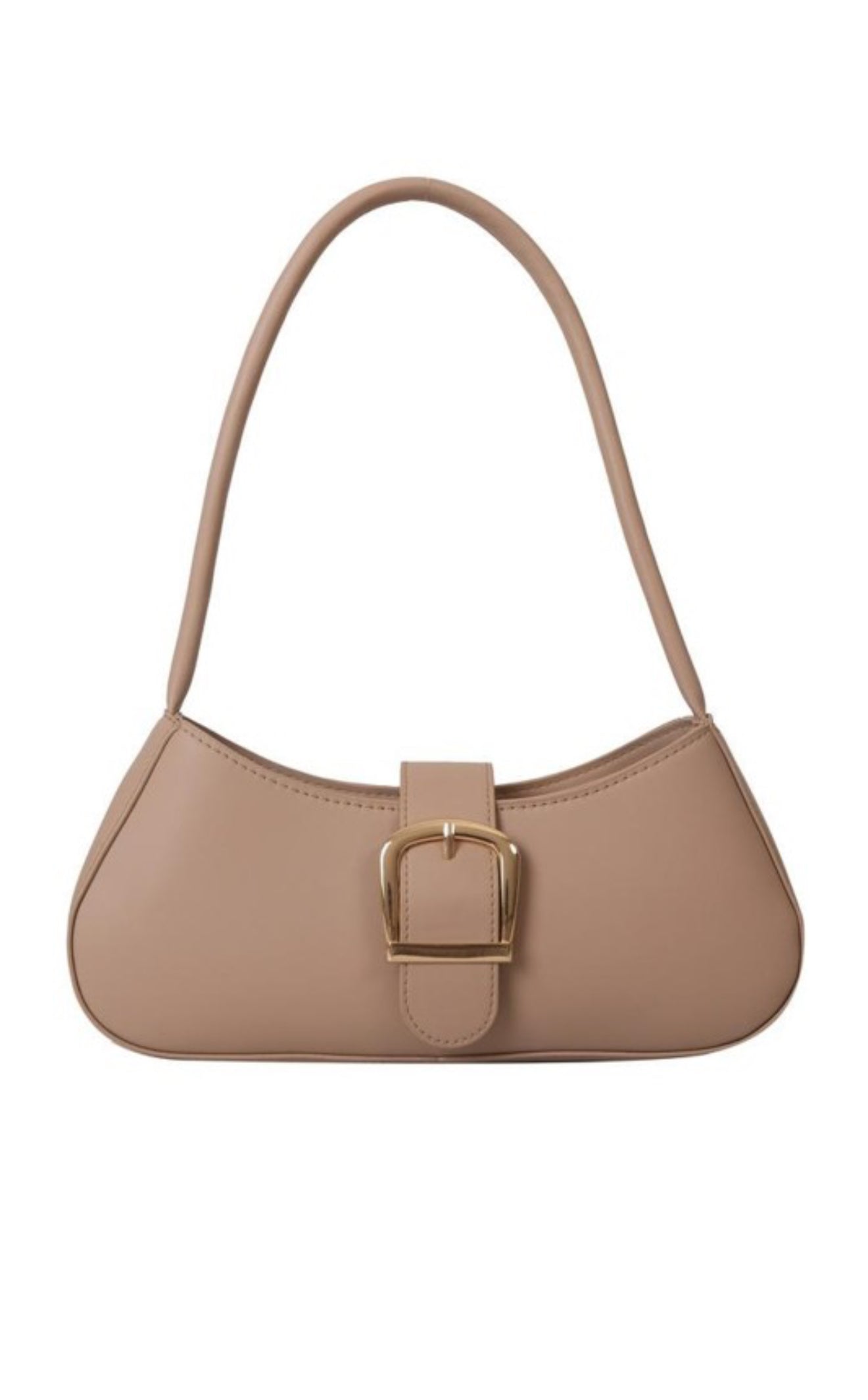 Tan Buckle Shoulder Bag